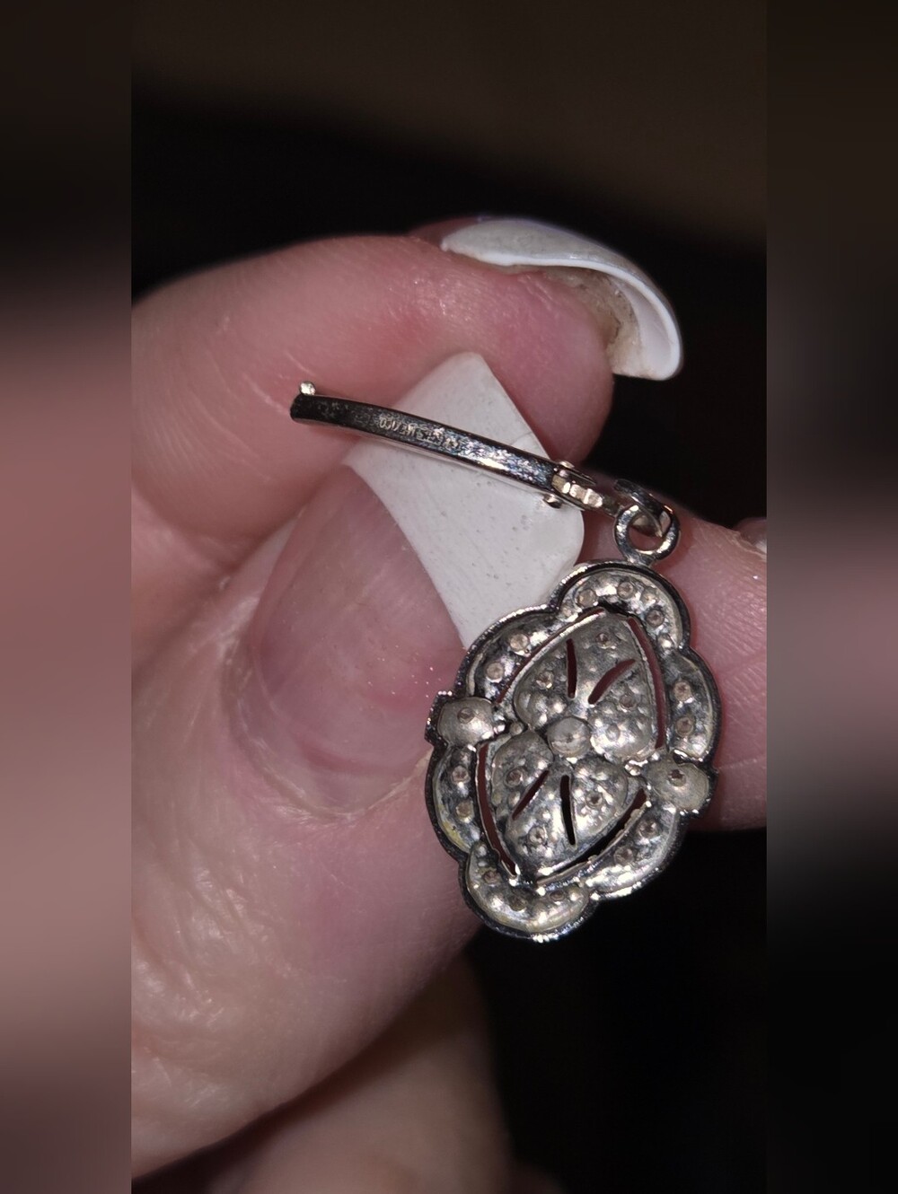 Affinity Diamond QVC 14k Solid White Gold Dangle Earrings - Picture 7 of 7